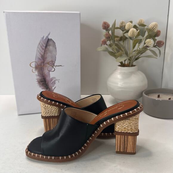 Jessica Simpson Lendrila Sandal Black Soft Nappa Silk Women 7M Light wear - Picture 7 of 11